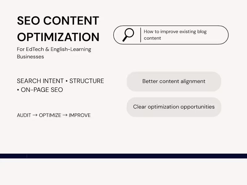 Cover image for SEO Content Optimization for EdTech