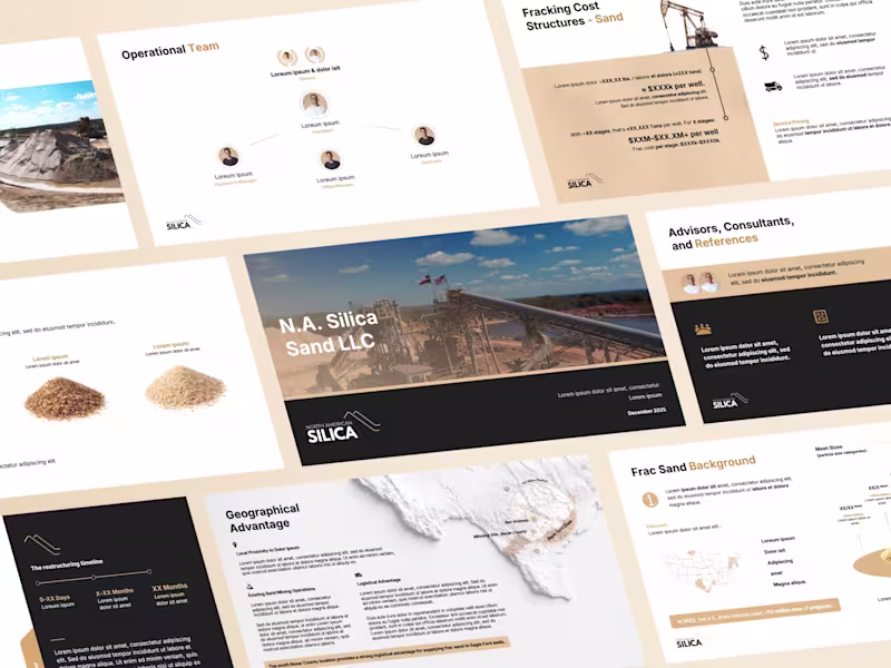 Cover image for Investor Pitch Deck Redesign for N.A. Silica Sand LLC
