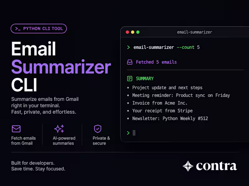 Cover image for Email Summarizer — Python CLI
