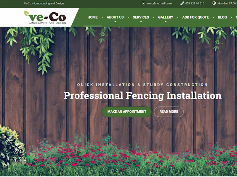 Cover image for Landscaping Company Website