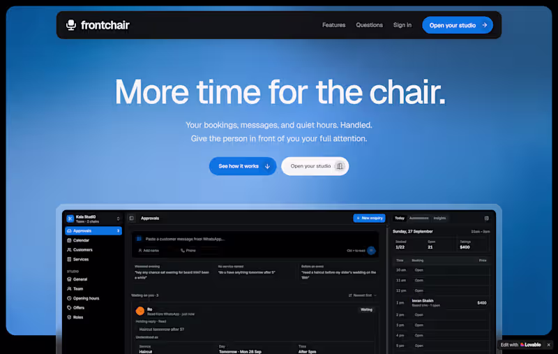 Cover image for Frontchair is an AI front