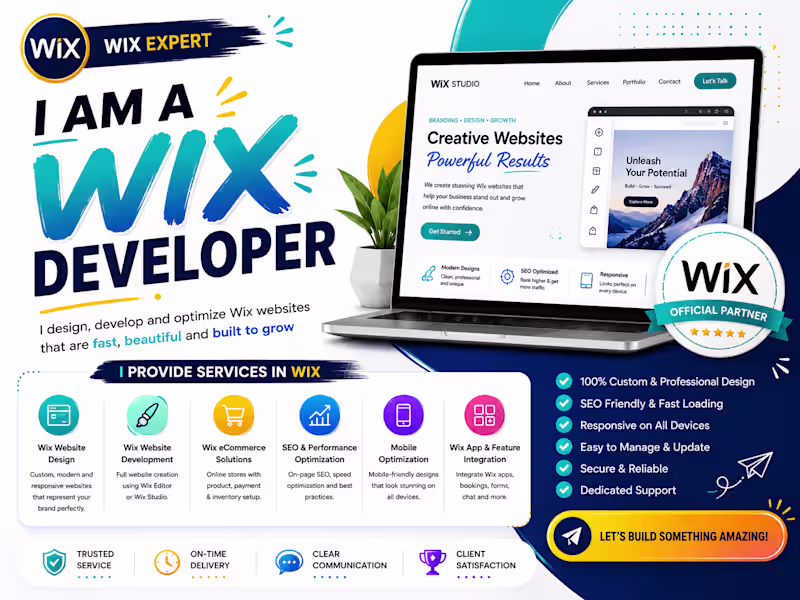 Cover image for Modern Wix Website Design & High-Converting Development