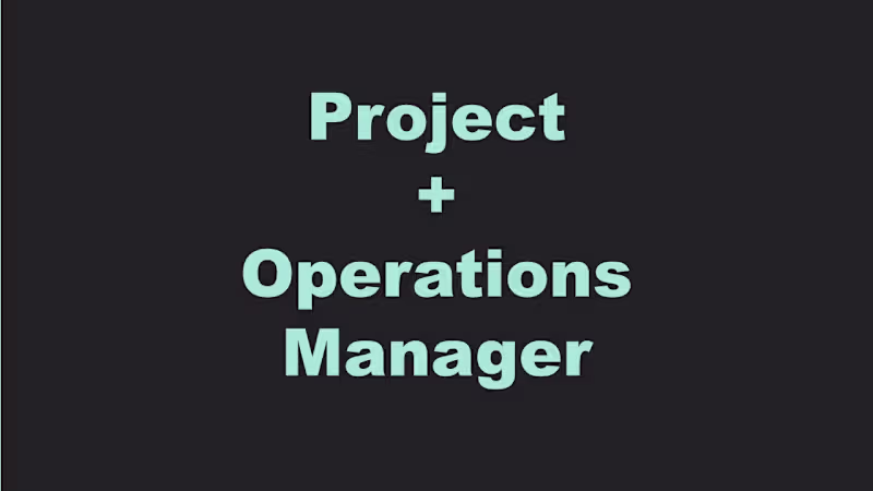 Cover image for Project & Operations Manager