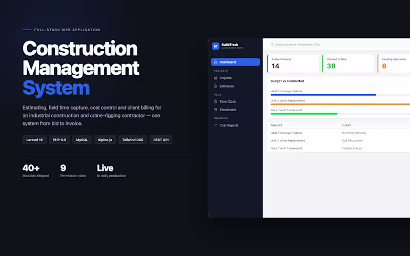Cover image for A full-stack construction management platform