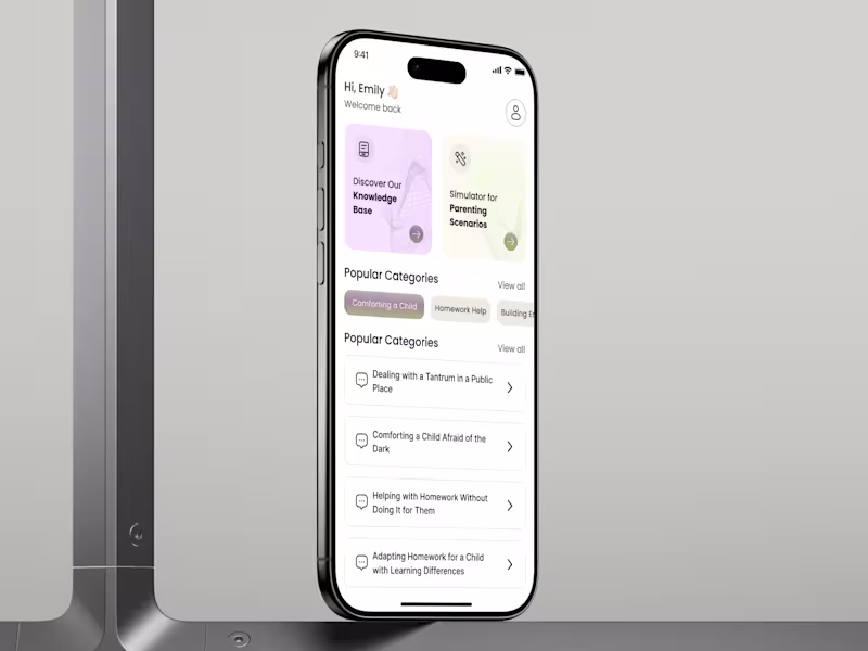 Cover image for AI Parenting App UX/UI Design Project