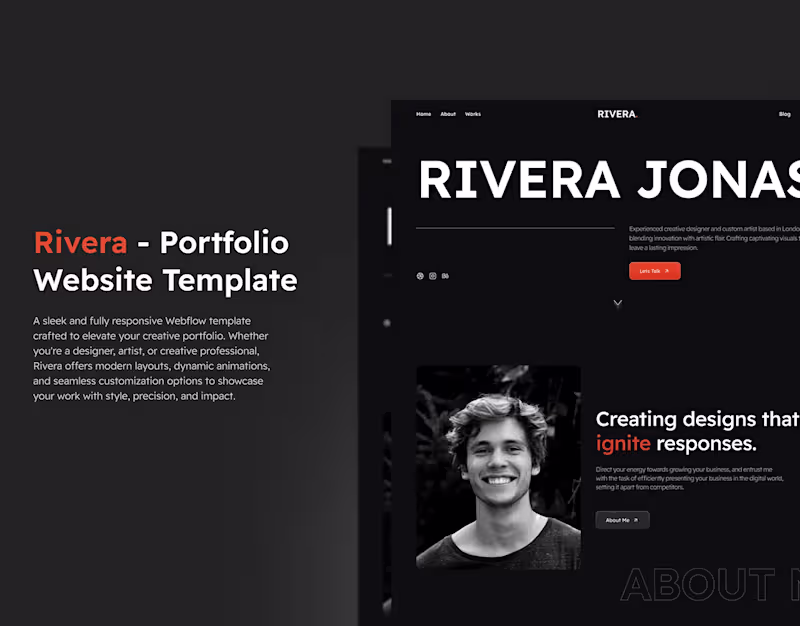 Cover image for Rivera - Webflow Portfolio Website Template