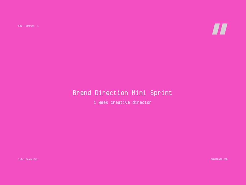 Cover image for Brand Direction Mini Sprint