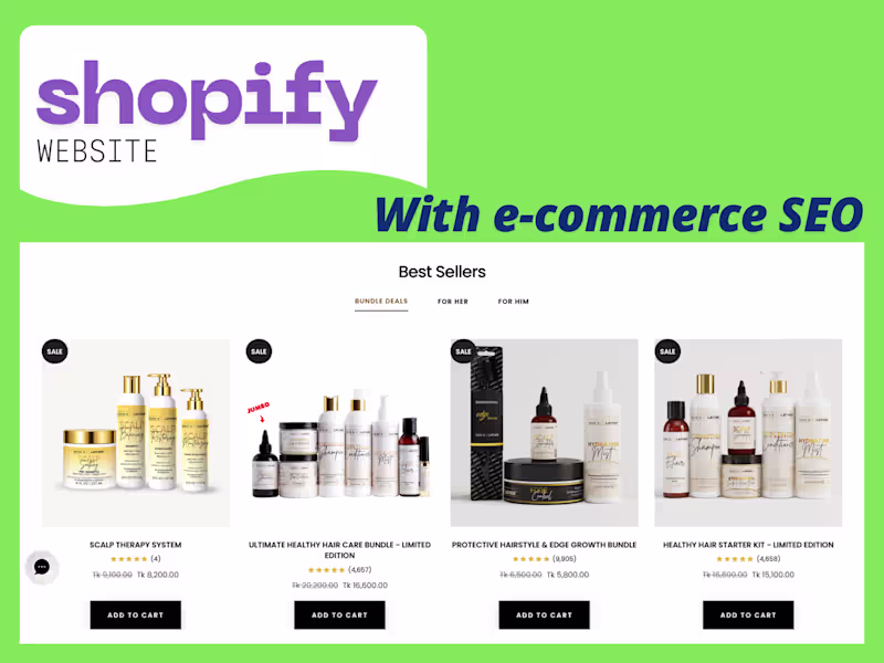 Cover image for Shopify Ecommerce Website Development with Ecommerce SEO