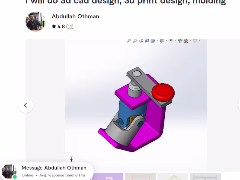 Cover image for I will do 3D CAD design, 3D print design, molding