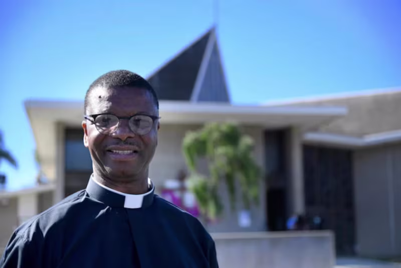 Cover image for The harrowing story of an LA priest who survived a shooting in …
