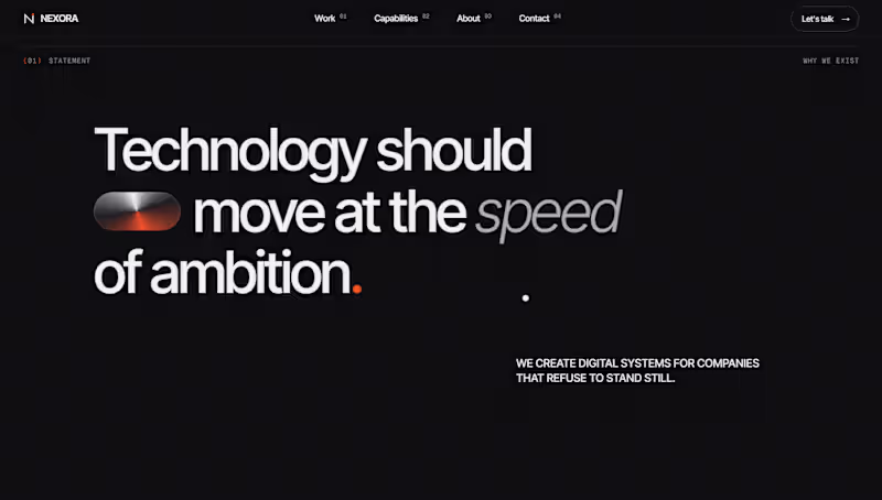 Cover image for NEXORA — agency concept, built