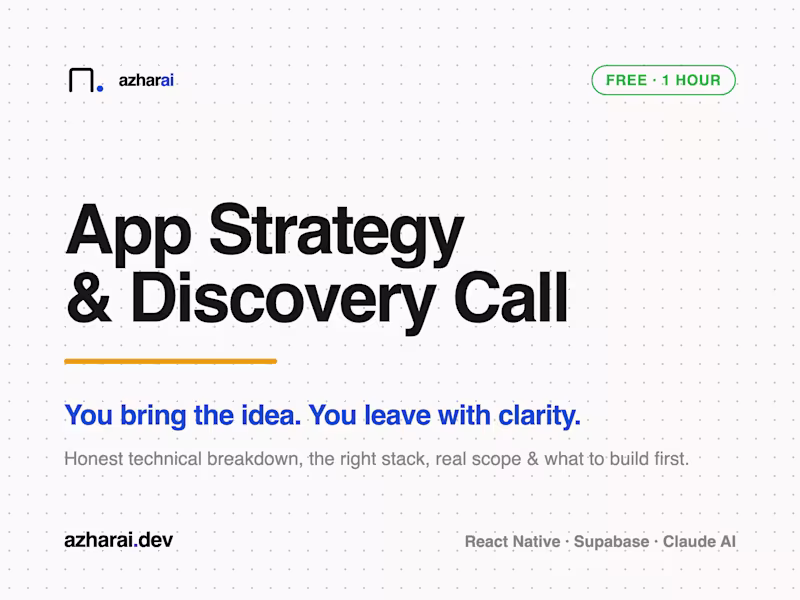 Cover image for Free 1-Hour App Strategy & Discovery Call