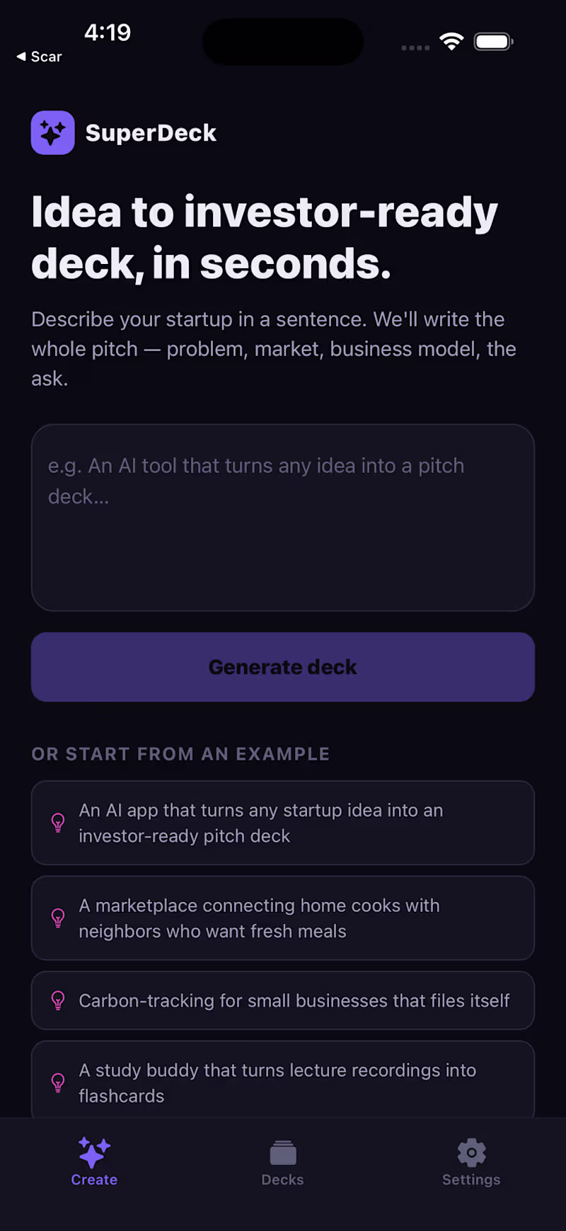 Cover image for SuperDeck - pitch deck builder, iOS & Android