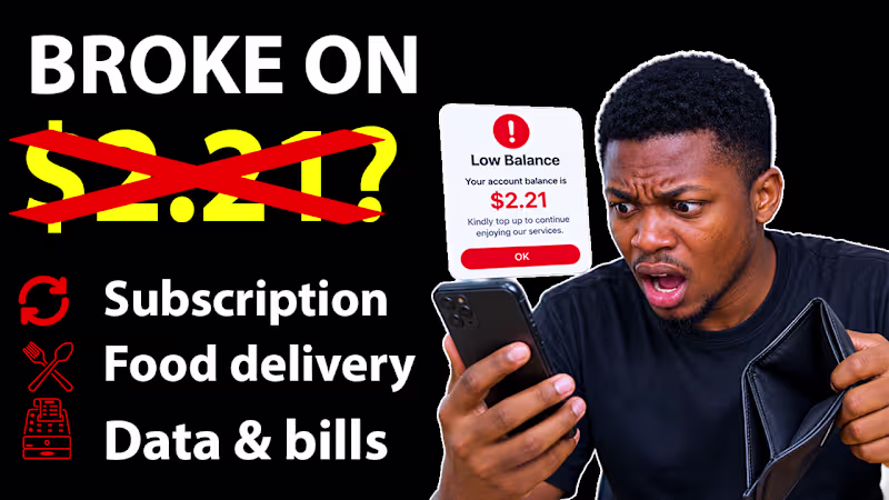 Cover image for Viral YouTube Thumbnail Design - Broke on $2.21 Style