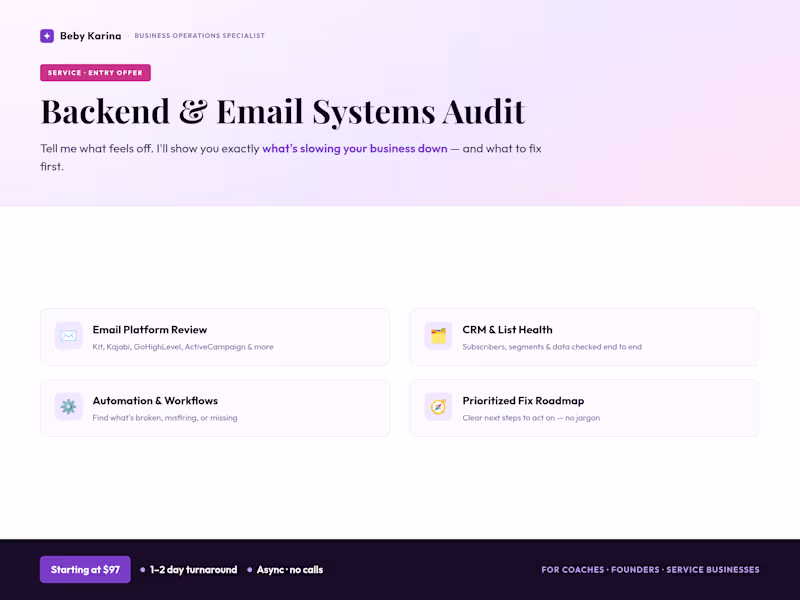 Cover image for Backend & Email Systems Audit