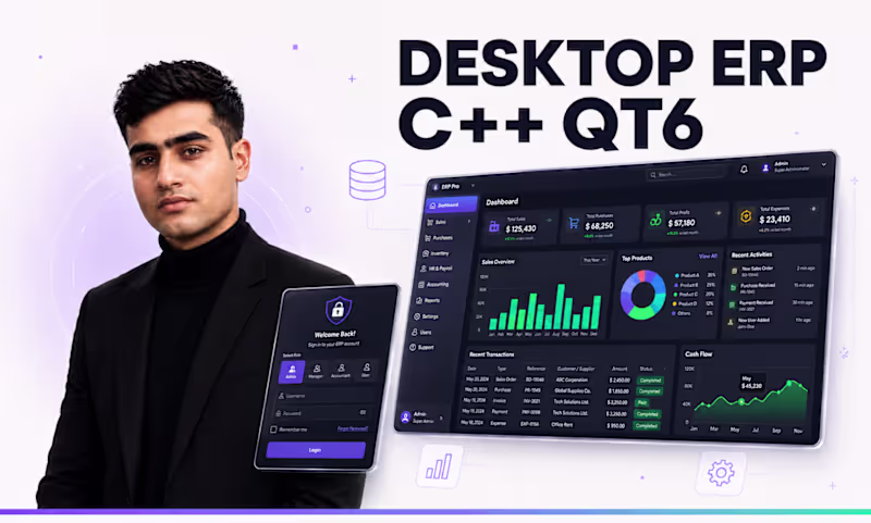 Cover image for Custom Desktop ERP & Inventory Management Software (C++ Qt6)