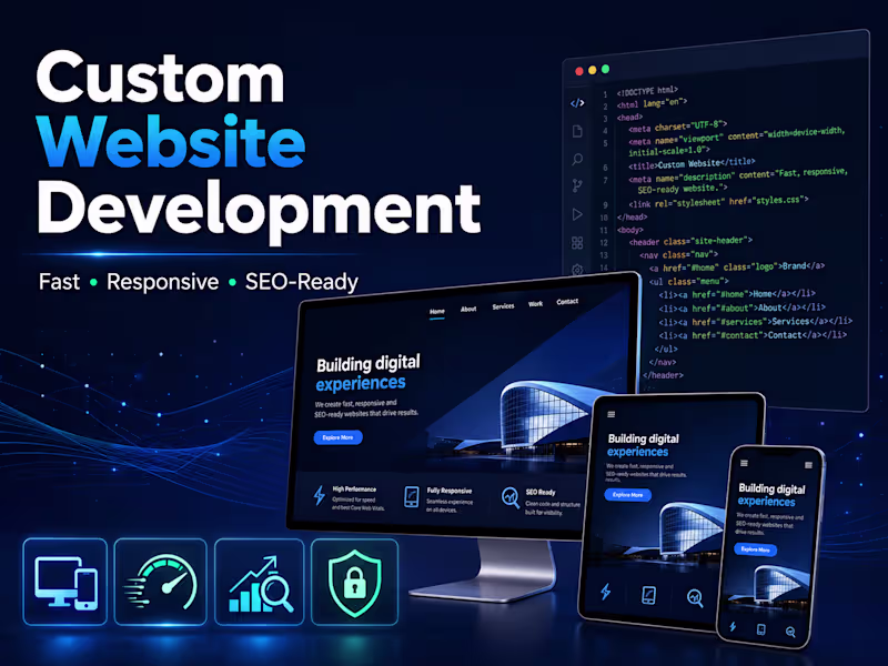 Cover image for Custom, Fast & SEO-Ready Website Development