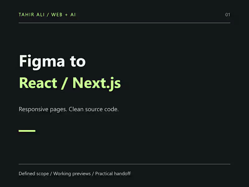 Cover image for Figma to Next.js Landing Page Development