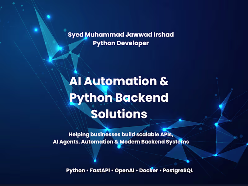 Cover image for Build AI Automation & Python Backend Solutions