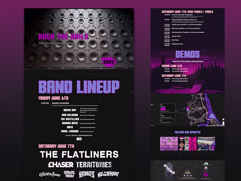 Cover image for Website for Music Festival ✦ Rock the Rails
