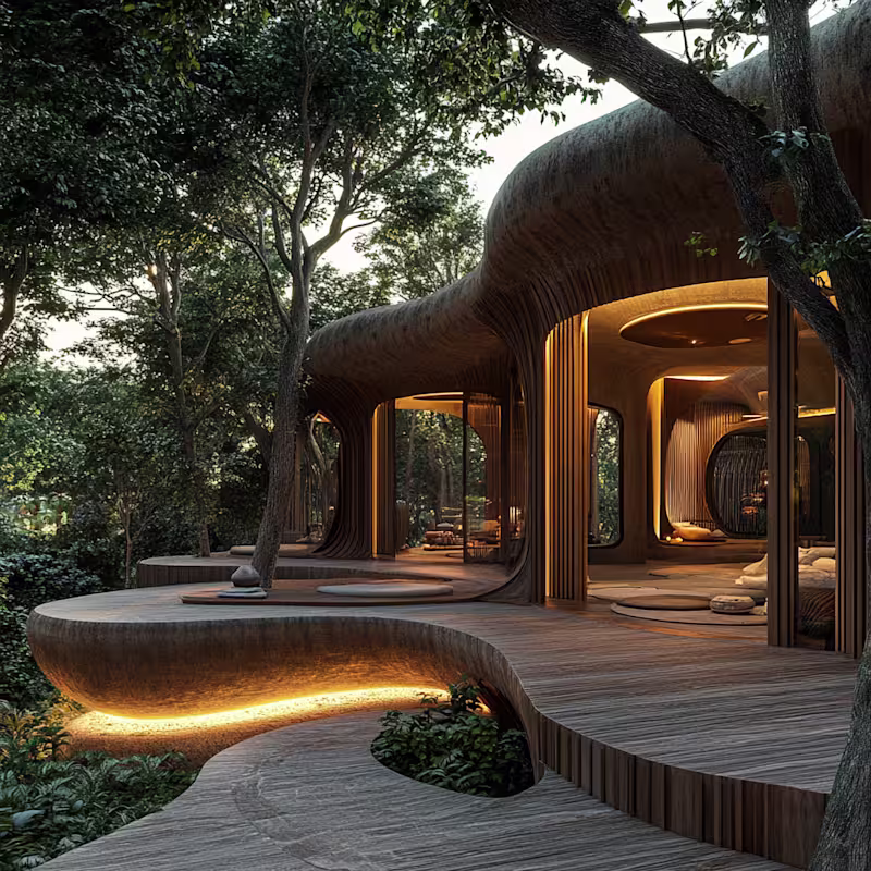 Cover image for Brown Minimalist Futurist Biophilic Resort