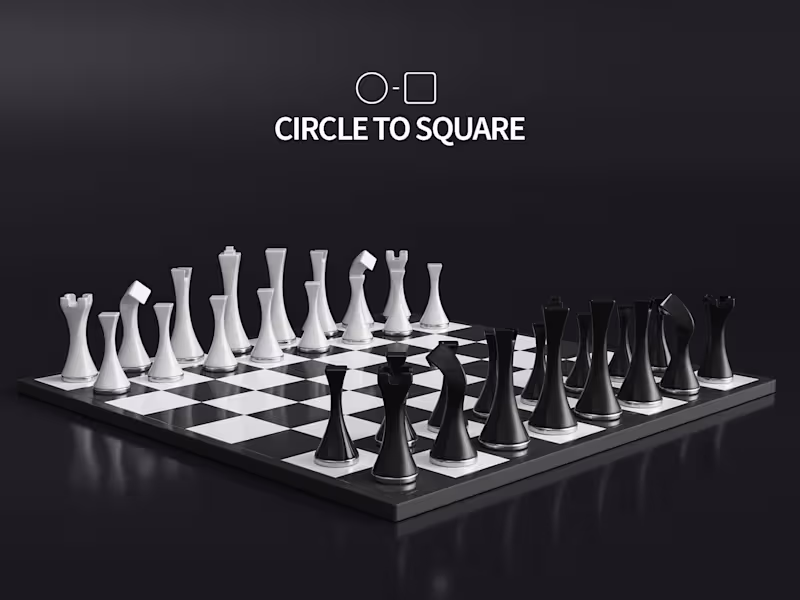 Cover image for Circle to Square Chess Set Design