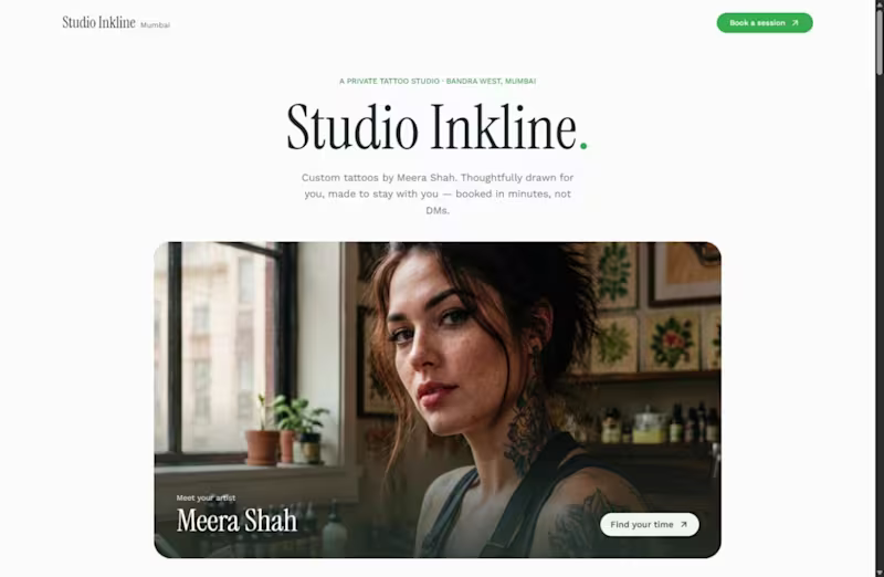 Cover image for Studio Inkline Booking System Development