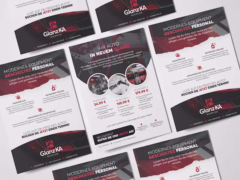 Cover image for Flyer Design for GlanzKa Auto Detailing Services