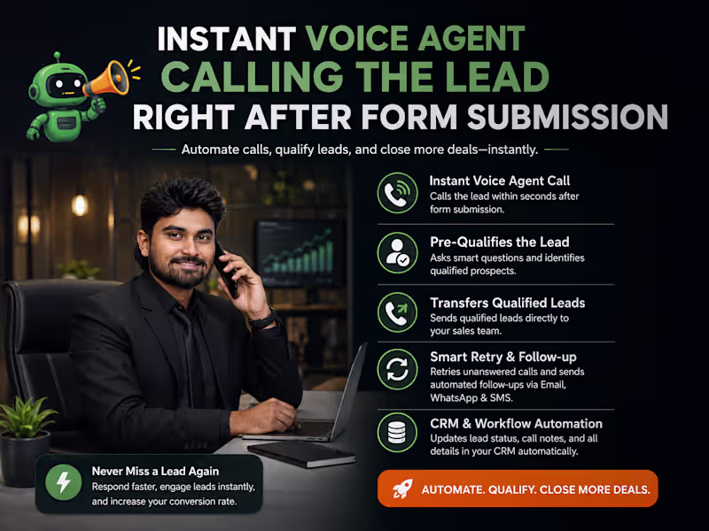 Cover image for Instant Voice Agent Calling the Lead Right After Form Submission