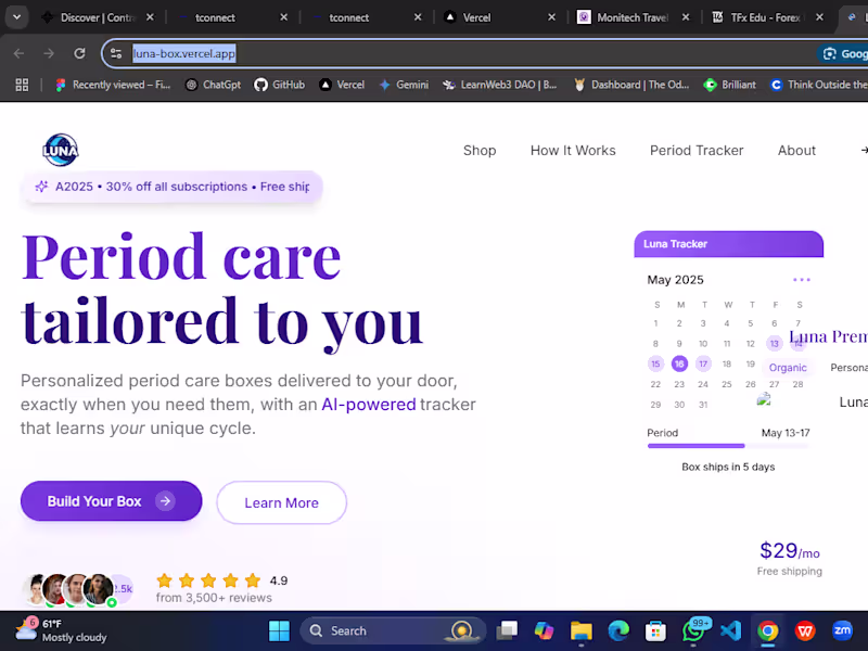 Cover image for Luna - Personalized Period Care Box
