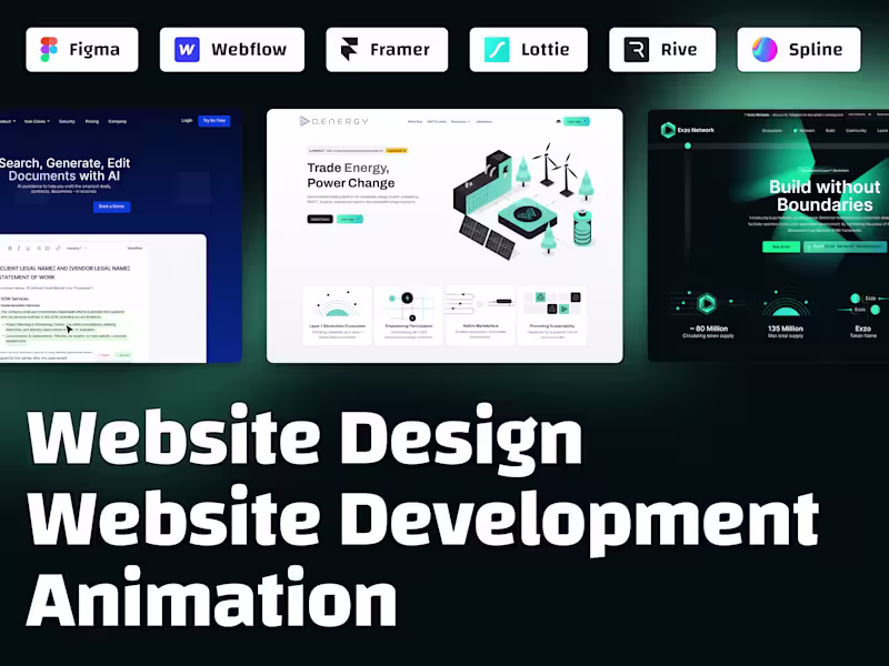 Cover image for Webflow / Framer Development & Lottie / Rive / Spline animation 