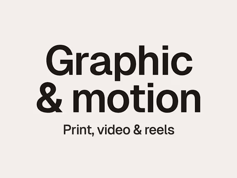 Cover image for Art Direction: Motion reels, Graphic & Print Design