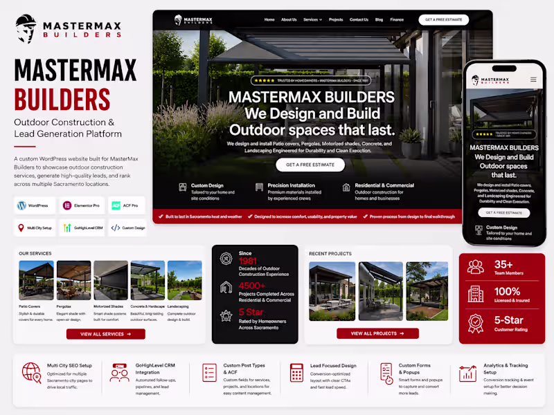 Cover image for MasterMax Builders - Outdoor Construction