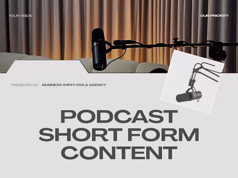 Cover image for Podcast Short Form Content | Clips, Carousels & Social Media Man