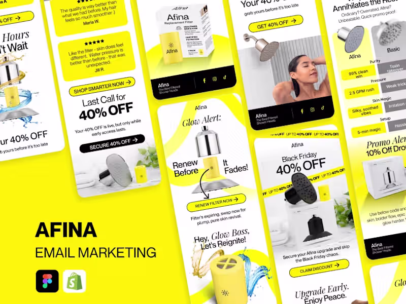 Cover image for Email marketing flows setup for Afina | Skincare email design