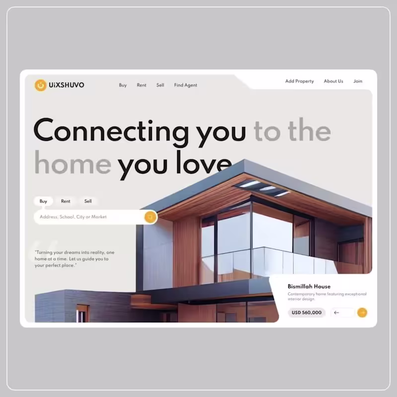 Cover image for Real estate Website design
