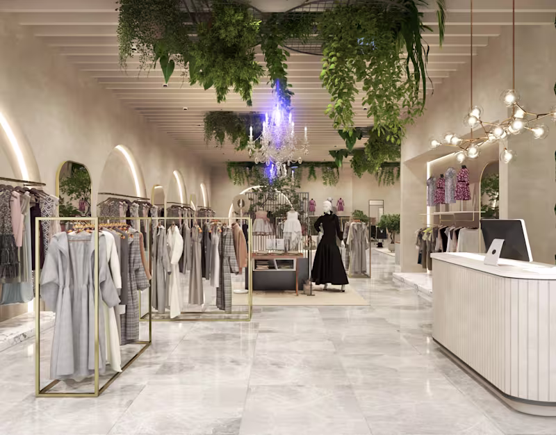 Cover image for Luxury Women Clothing Store Interior Design, USA