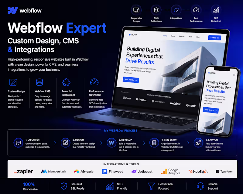 Cover image for Webflow Expert | Custom Design, CMS & Integrations