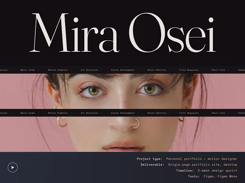 Cover image for Mira Osei | Motion Designer & Art Director | Portfolio