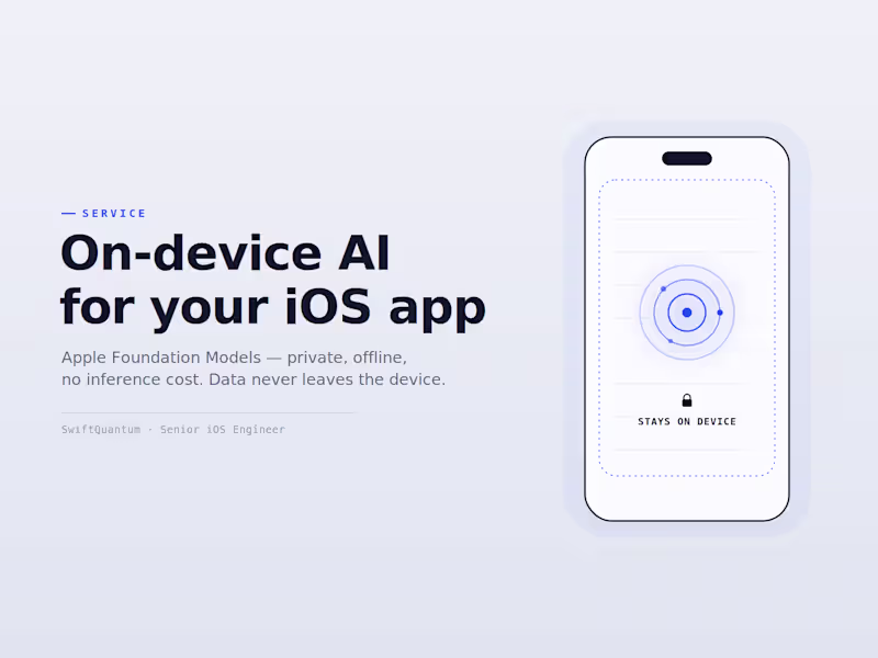 Cover image for On-Device AI for your iOS app (Apple Foundation Models)