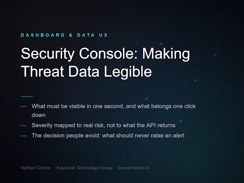 Cover image for Security Console: Making Threat Data Legible