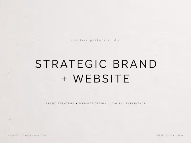 Cover image for Strategic Brand + Website +