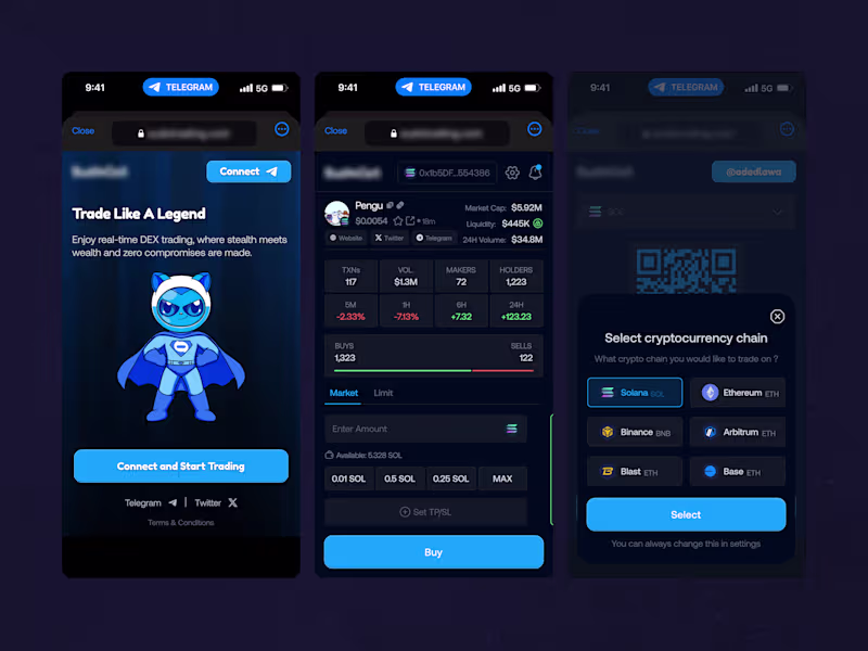 Cover image for Web3 Mobile App: Trading, Swaps, Fiat Conversions (Light/Dark)