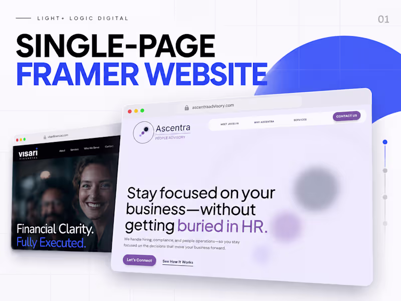 Cover image for Single-Page Framer Website
