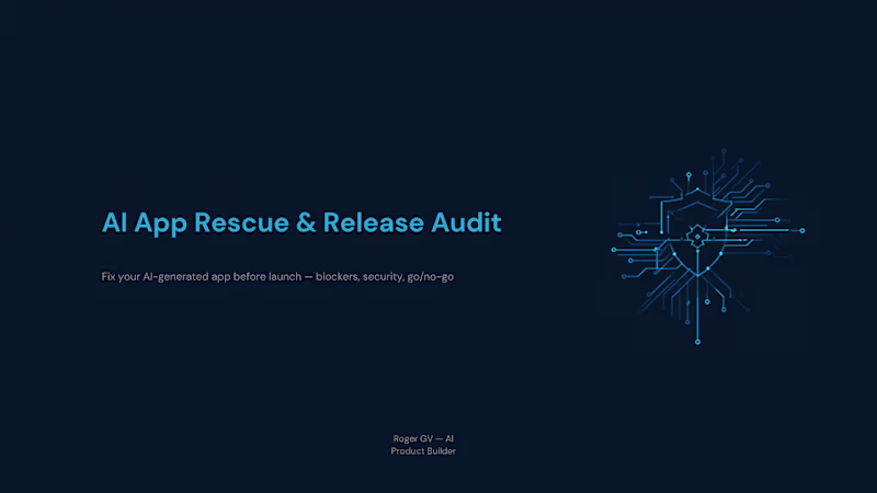 Cover image for AI App Rescue & Release Audit