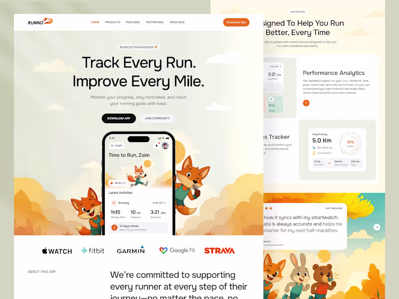Cover image for Runno - Landing Page