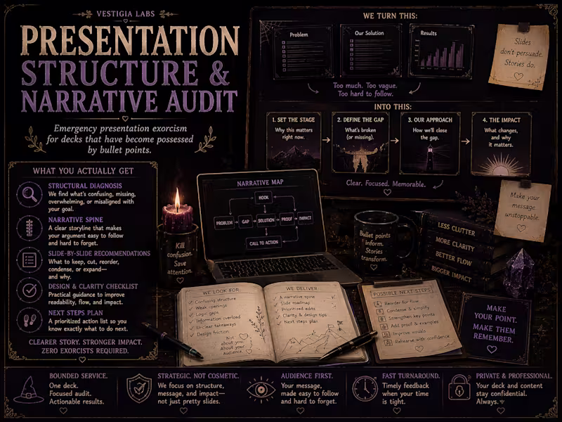 Cover image for 🧭📊 Presentation Structure & Narrative Audit