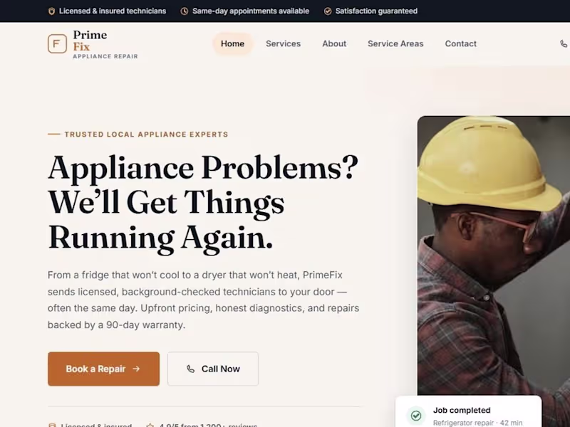 Cover image for PrimeFix Appliance Repair — Web Design Case Study