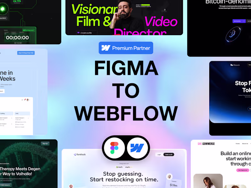 Cover image for Figma to Webflow Conversion, Pixel Perfect and Responsive