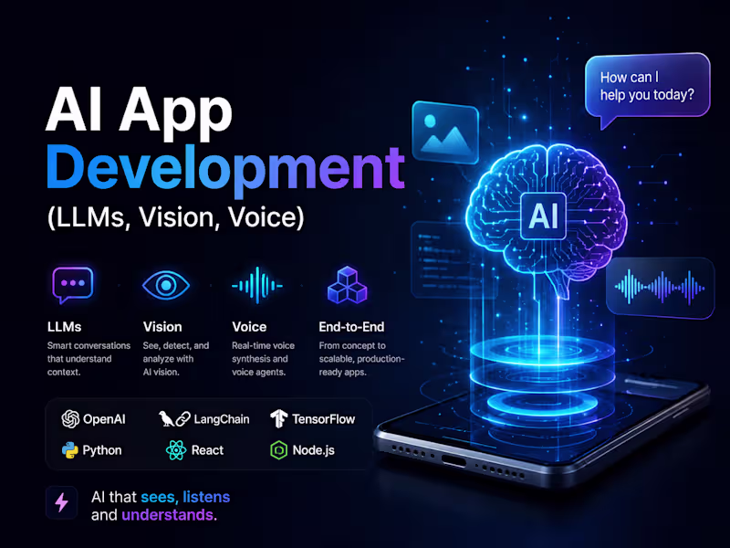 Cover image for AI App Development (LLMs, Vision, Voice)